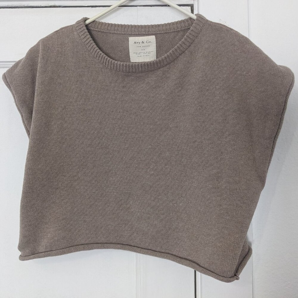 avy & co nora vest fawn taupe cap sleeve tank top one size - Picture 4 of 7